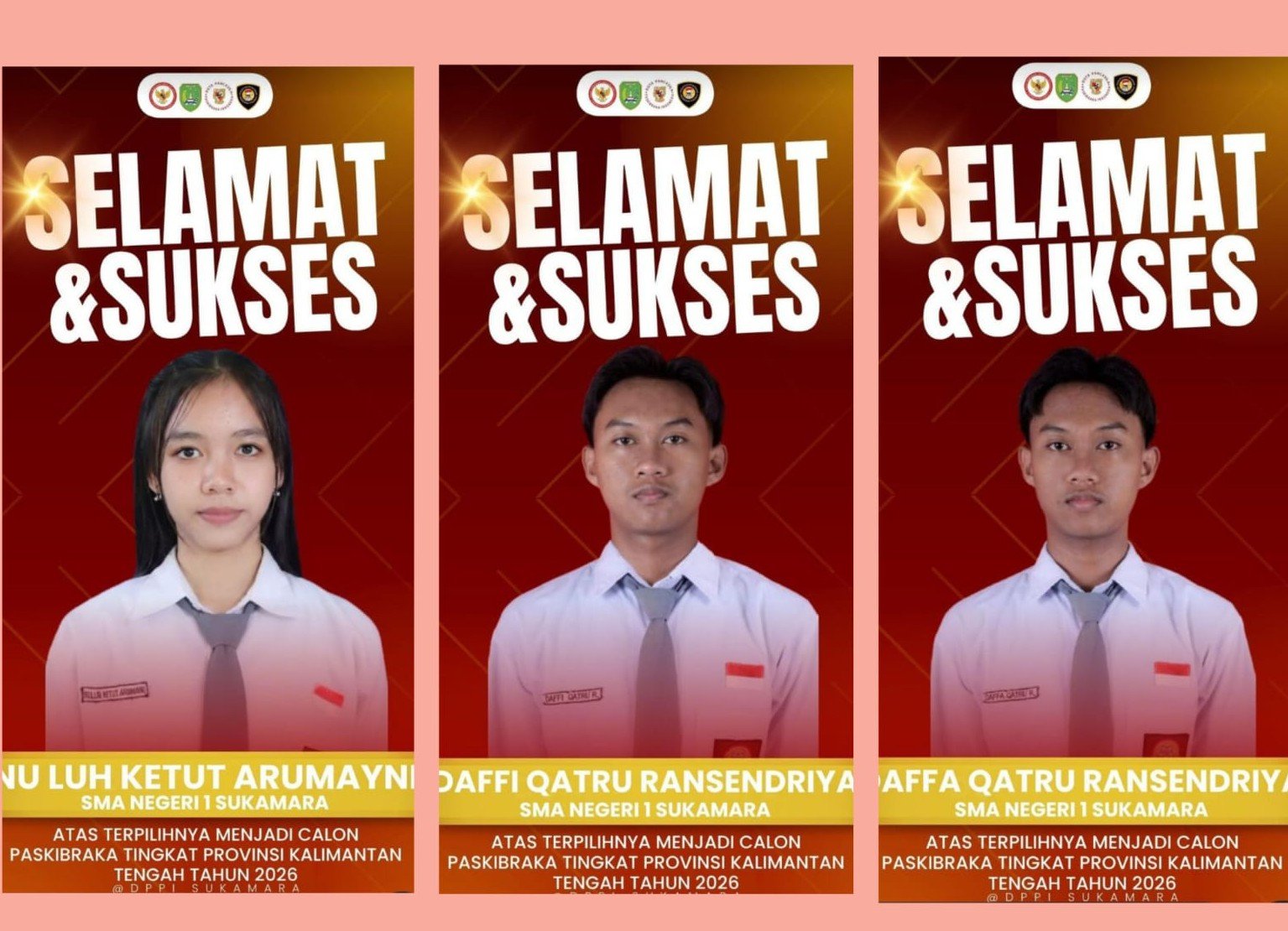 Membanggakan! Tiga Siswa SMAN 1 Sukamara Terpilih Menjadi Paskibraka Provinsi Kalimantan Tengah Tahun 2026
