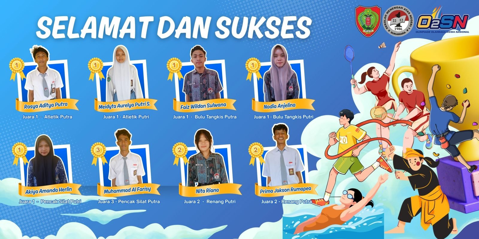 Prestasi Gemilang! Siswa-Siswi SMAN 1 Sukamara Berjaya di Ajang O2SN Tingkat Kabupaten 2026